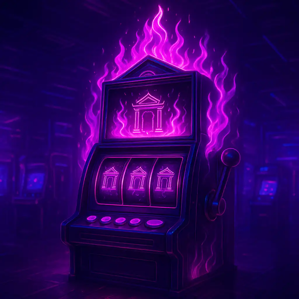 Gates of Hades slot cabinet glowing on the BetMoosh arcade floor
